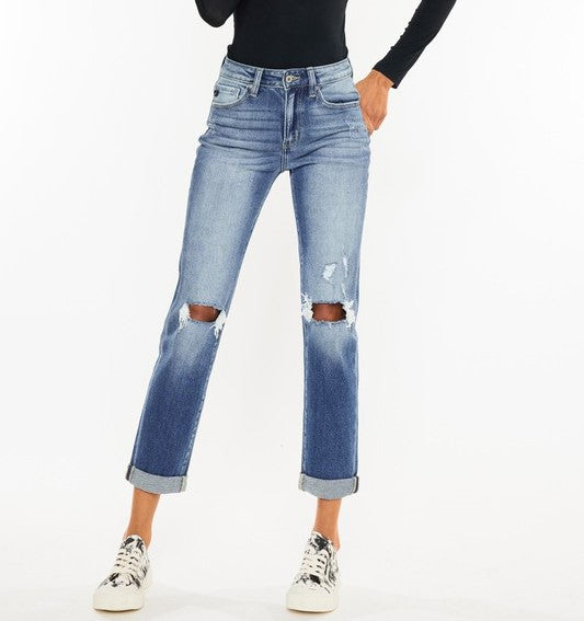 Kan Can Double Knee Distressed Denim